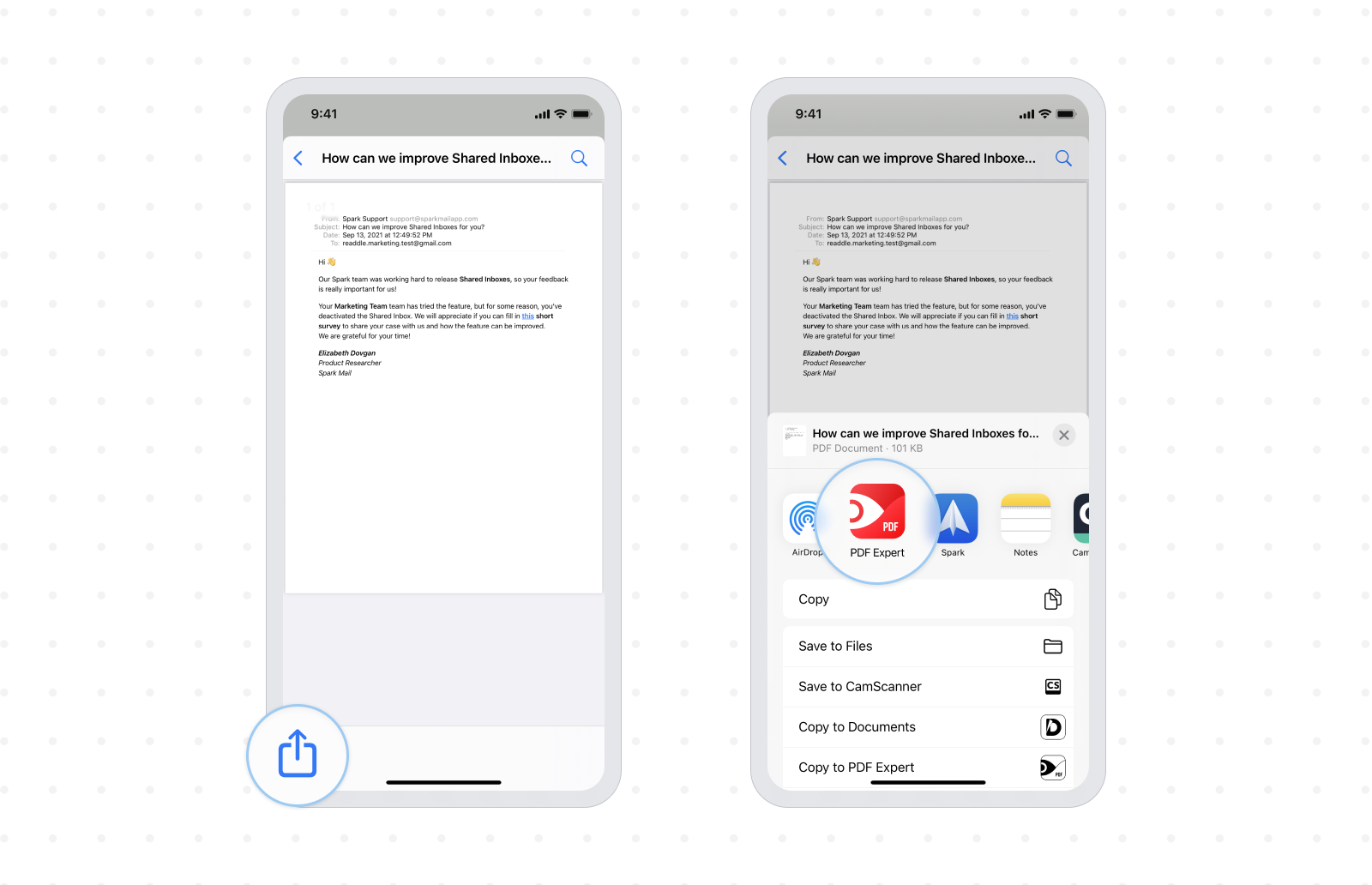 iPhone・iPadでメールをPDFとして保存する方法